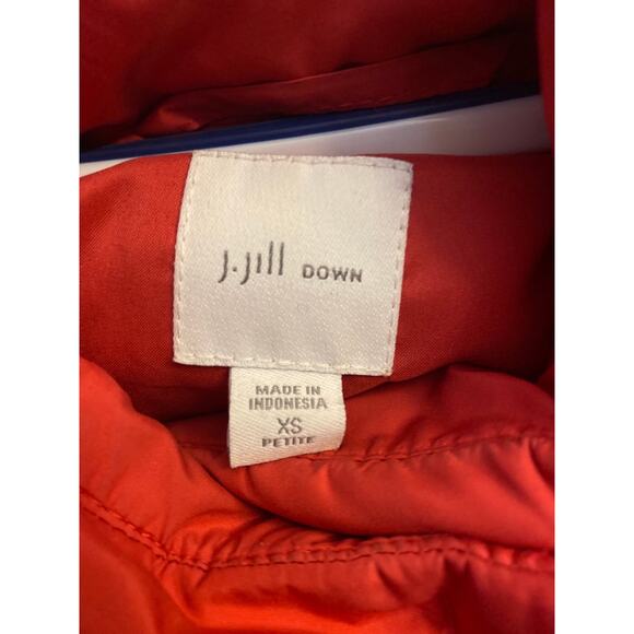 J. Jill Chloe cozy down puffer coat with funnel neck coral jacket size XS - Picture 9 of 12